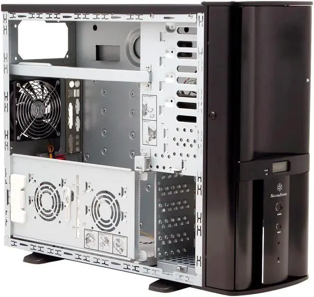 Alt view image 7 of 12 - SilverStone Temjin Series TJ05B-X Black Aluminum front panel, 0.8mm SECC body ATX Mid Tower Computer Case