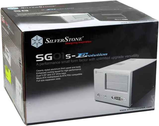 Alt view image 12 of 12 - SilverStone Sugo Series SG01-S Silver Aluminum Micro ATX Desktop Computer Case - OEM