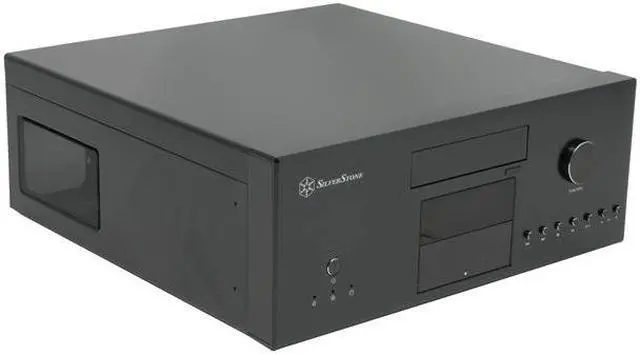 Main image of SILVERSTONE Black Aluminum front panel, 0.8 mm SECC body Lascala Series LC16B-M ATX Media Center / HTPC Case