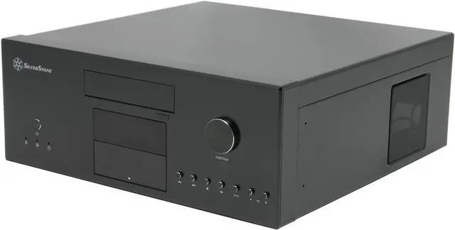 Alt view image 3 of 10 - SILVERSTONE Black Aluminum front panel, 0.8 mm SECC body Lascala Series LC16B-M ATX Media Center / HTPC Case