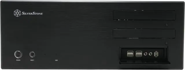 Alt view image 2 of 10 - SILVERSTONE Black Aluminum front panel, 0.8 mm SECC body Lascala Series LC17-B ATX Media Center / HTPC Case