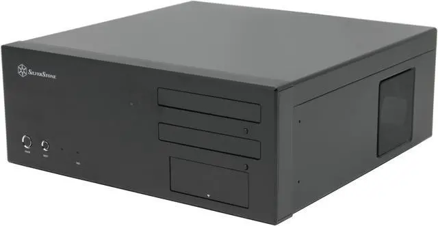 Alt view image 3 of 10 - SILVERSTONE Black Aluminum front panel, 0.8 mm SECC body Lascala Series LC17-B ATX Media Center / HTPC Case