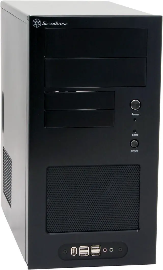 Main image of SilverStone Temjin Series TJ08-B Black Aluminum front panel, SECC body Micro ATX Mid Tower Computer Case