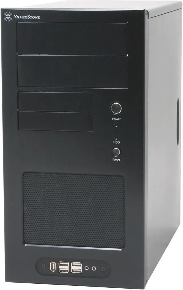 Alt view image 2 of 12 - SilverStone Temjin Series TJ08-B Black Aluminum front panel, SECC body Micro ATX Mid Tower Computer Case