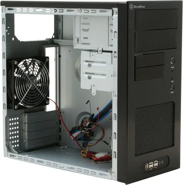 Alt view image 8 of 12 - SilverStone Temjin Series TJ08-B Black Aluminum front panel, SECC body Micro ATX Mid Tower Computer Case