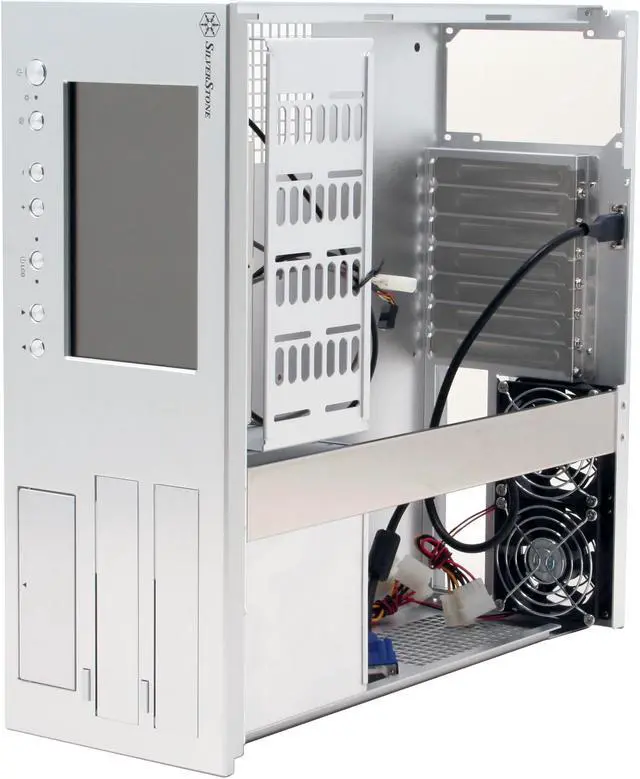 Alt view image 5 of 9 - SILVERSTONE Silver Aluminum front panel, 1.5mm aluminum body Lascala Series LC18-S ATX Media Center / HTPC Case