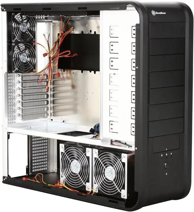 Alt view image 7 of 10 - SilverStone Temjin Series TJ07-BW Black Aluminum ATX Full Tower Computer Case