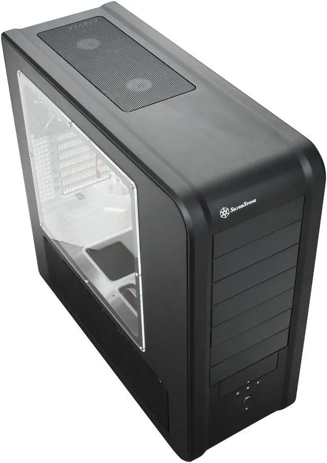 Alt view image 9 of 10 - SilverStone Temjin Series TJ07-BW Black Aluminum ATX Full Tower Computer Case