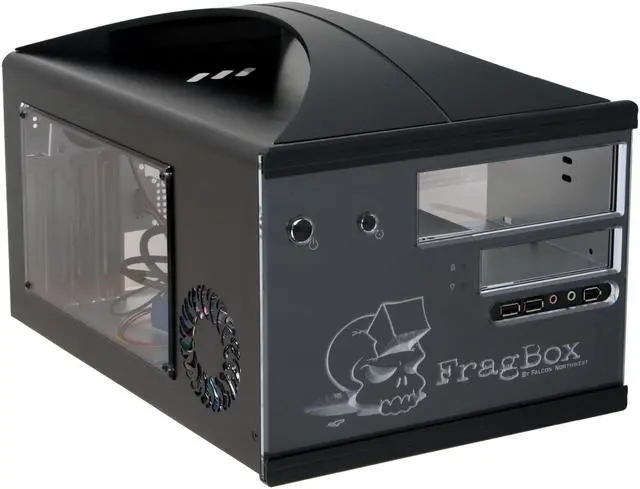 Main image of Falcon Northwest FragBox 41D02FCB11W Black Aluminum Micro ATX Desktop Computer Case