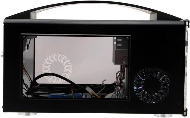 Alt view image 6 of 9 - Falcon Northwest FragBox 41D02FCB11W Black Aluminum Micro ATX Desktop Computer Case