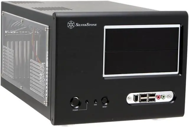 Alt view image 2 of 12 - SilverStone Sugo Series SG01-BW Black Aluminum Micro ATX Desktop Computer Case