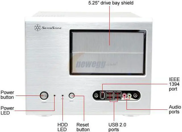 Alt view image 4 of 12 - SilverStone Sugo Series SG01-SW Silver Aluminum Micro ATX Desktop Computer Case