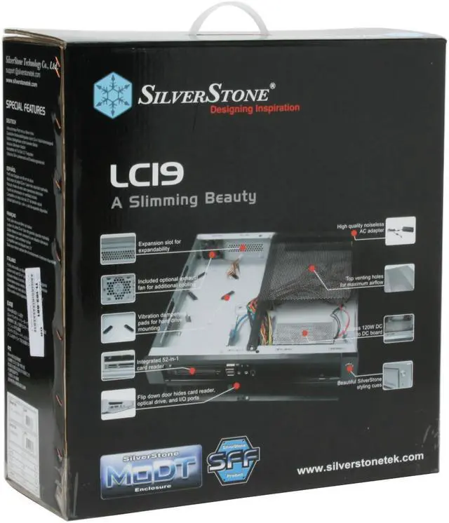 Alt view image 12 of 12 - SILVERSTONE Black Aluminum front panel, 1.0mm SECC body Lascala Series LC19B-R Micro ATX Media Center / HTPC Case