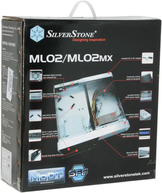 Alt view image 12 of 12 - SILVERSTONE Black Aluminum / Steel Milo Series ML02B-MXR Micro ATX Media Center / HTPC Case
