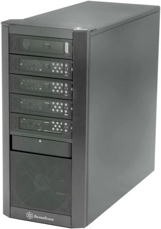Alt view image 3 of 16 - SilverStone Kublai Series KL02-B Black Aluminum front panel, SECC body ATX Mid Tower Computer Case