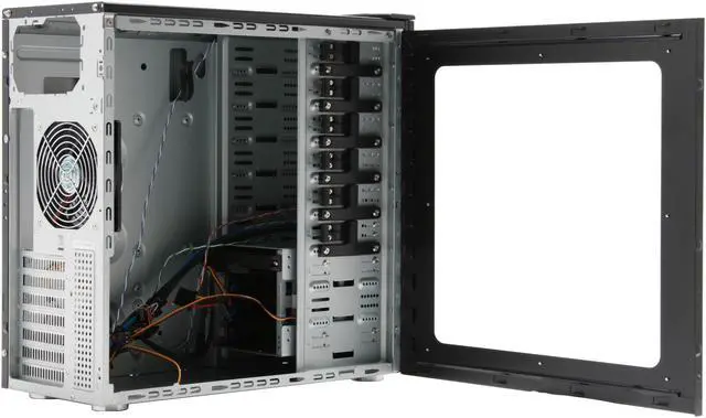 Alt view image 7 of 15 - SilverStone Kublai Series KL02-BW Black Aluminum front panel, SECC body ATX Mid Tower Computer Case