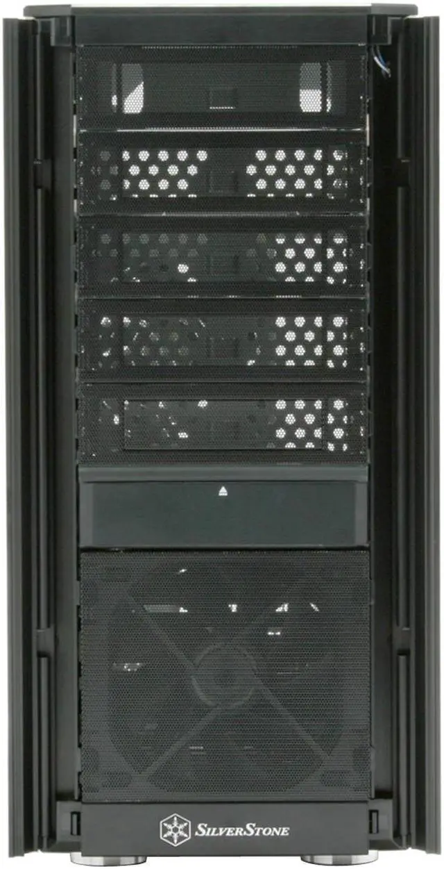 Alt view image 11 of 15 - SilverStone Kublai Series KL02-BW Black Aluminum front panel, SECC body ATX Mid Tower Computer Case