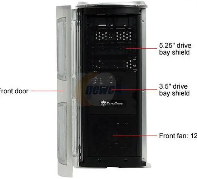 Alt view image 3 of 17 - SilverStone KUBLAI Series KL03S Silver 2.5mm aluminum front door, 0.8mm SECC body ATX Mid Tower Computer Case