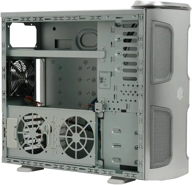 Alt view image 10 of 17 - SilverStone KUBLAI Series KL03S Silver 2.5mm aluminum front door, 0.8mm SECC body ATX Mid Tower Computer Case