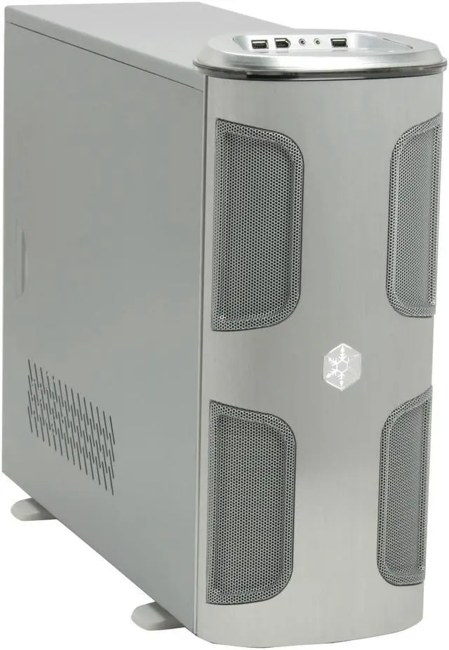 Main image of SilverStone KUBLAI Series KL03S Silver 2.5mm aluminum front door, 0.8mm SECC body ATX Mid Tower Computer Case