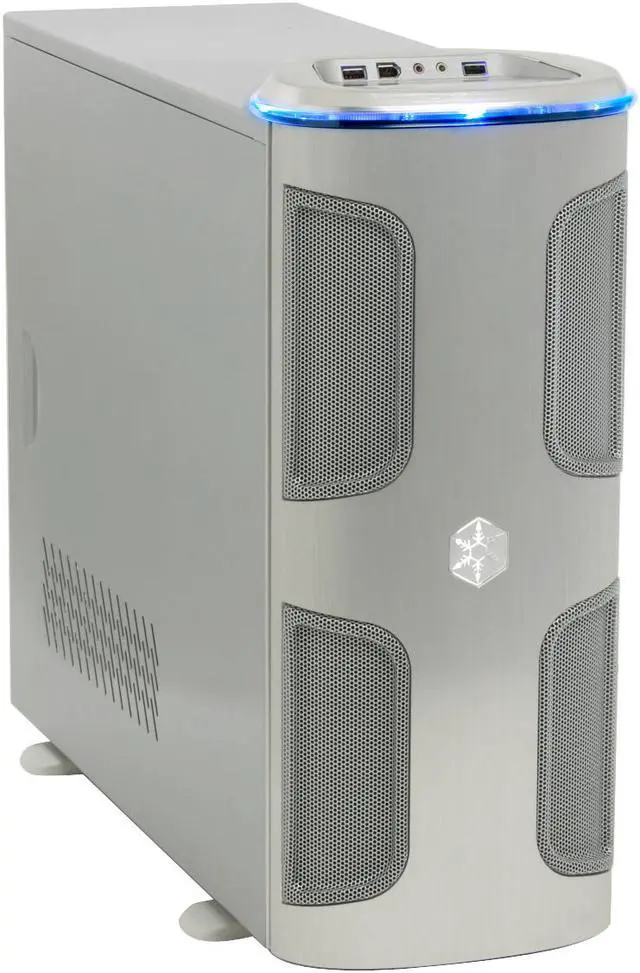 Alt view image 13 of 17 - SilverStone KUBLAI Series KL03S Silver 2.5mm aluminum front door, 0.8mm SECC body ATX Mid Tower Computer Case