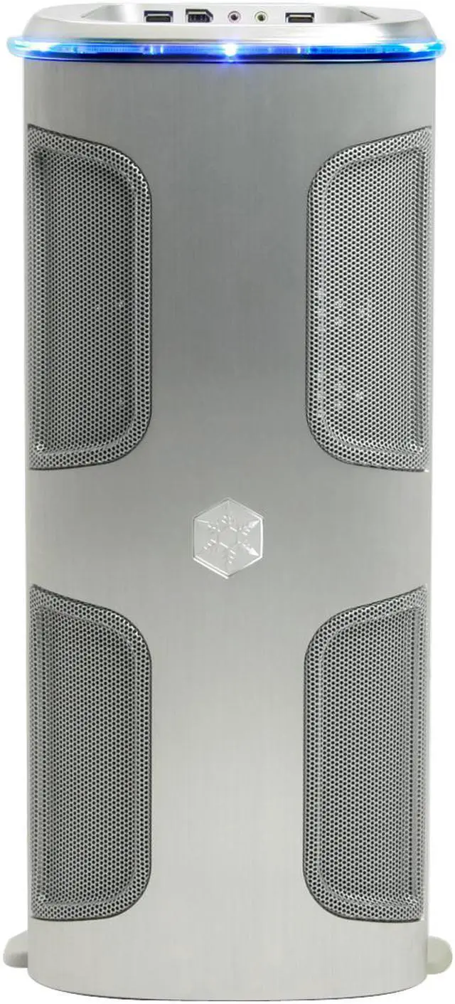 Alt view image 15 of 17 - SilverStone KUBLAI Series KL03S Silver 2.5mm aluminum front door, 0.8mm SECC body ATX Mid Tower Computer Case