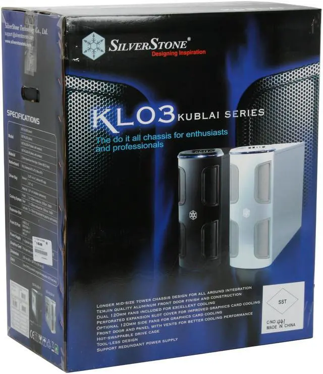 Alt view image 17 of 17 - SilverStone KUBLAI Series KL03S Silver 2.5mm aluminum front door, 0.8mm SECC body ATX Mid Tower Computer Case