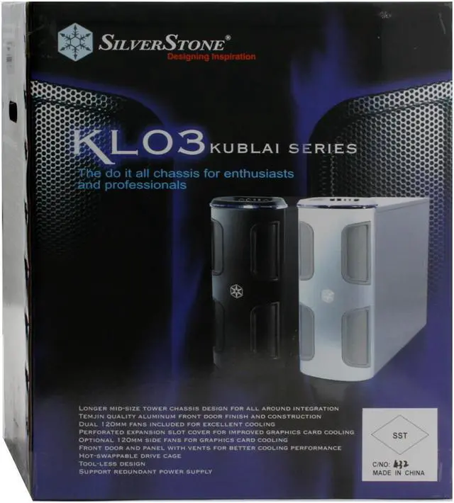 Alt view image 16 of 16 - SilverStone KUBLAI Series KL03-B Black 2.5mm aluminum front door, 0.8mm SECC body ATX Full Tower Computer Case