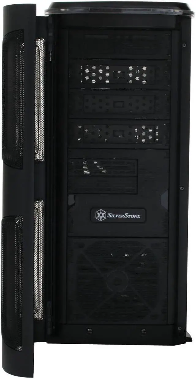 Alt view image 5 of 16 - SilverStone KUBLAI Series KL03-B Black 2.5mm aluminum front door, 0.8mm SECC body ATX Full Tower Computer Case
