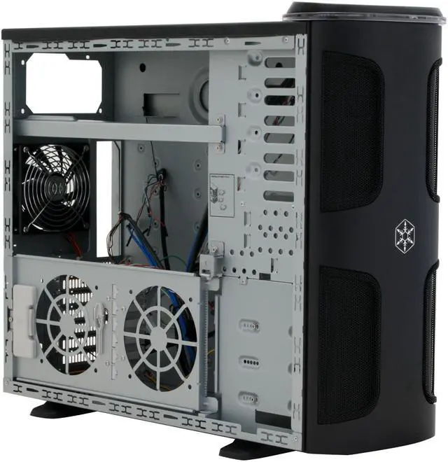 Alt view image 13 of 16 - SilverStone KUBLAI Series KL03-B Black 2.5mm aluminum front door, 0.8mm SECC body ATX Full Tower Computer Case