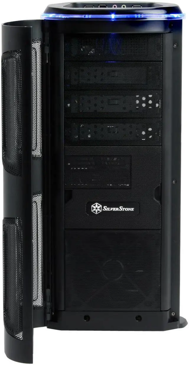 Alt view image 3 of 16 - SilverStone KUBLAI Series KL03-B Black 2.5mm aluminum front door, 0.8mm SECC body ATX Full Tower Computer Case