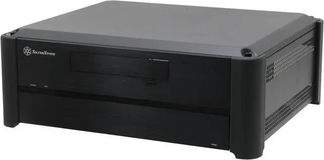 Main image of SILVERSTONE Black Aluminum / Steel Grandia GD02B Micro ATX Media Center / HTPC Case