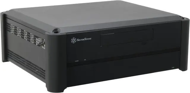Alt view image 3 of 9 - SILVERSTONE Black Aluminum / Steel Grandia GD02B Micro ATX Media Center / HTPC Case