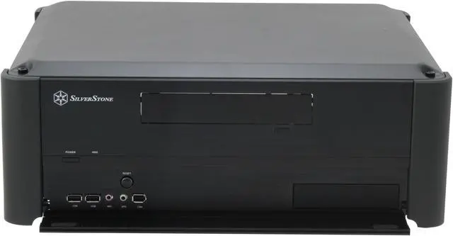 Alt view image 4 of 9 - SILVERSTONE Black Aluminum / Steel Grandia GD02B Micro ATX Media Center / HTPC Case