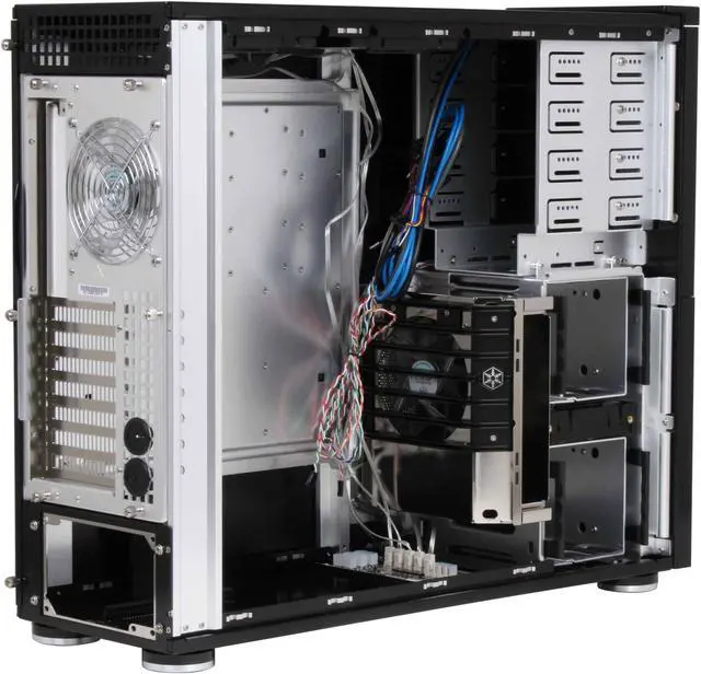 Alt view image 7 of 13 - SilverStone Temjin Series TJ10B-WESA Black Aluminum ATX Full Tower ESA certified Computer Case