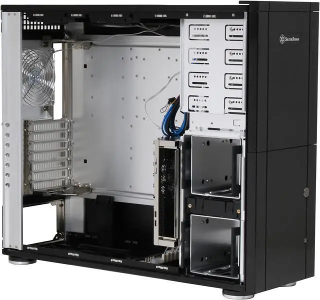 Alt view image 9 of 13 - SilverStone Temjin Series TJ10B-WESA Black Aluminum ATX Full Tower ESA certified Computer Case