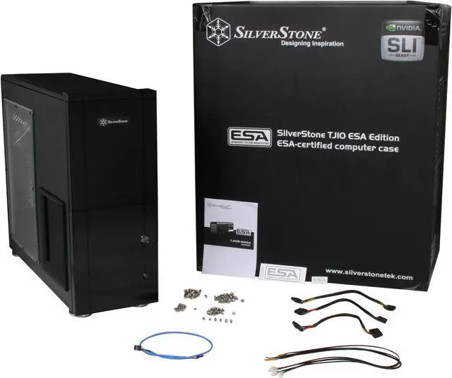 Alt view image 13 of 13 - SilverStone Temjin Series TJ10B-WESA Black Aluminum ATX Full Tower ESA certified Computer Case