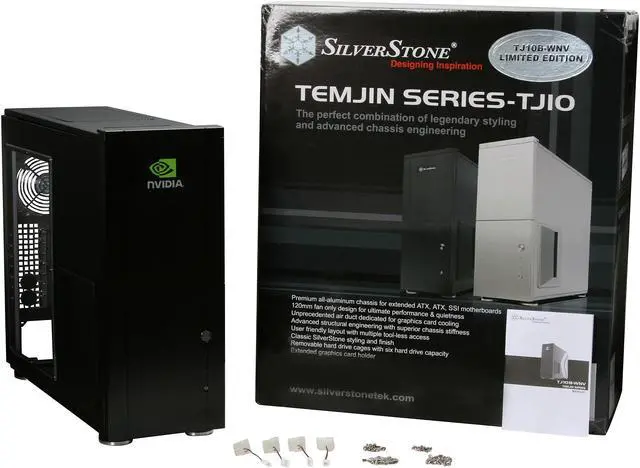 Alt view image 13 of 13 - SilverStone Temjin Series NVIDIA edition TJ10B-WNV Black Aluminum ATX Full Tower Computer Case