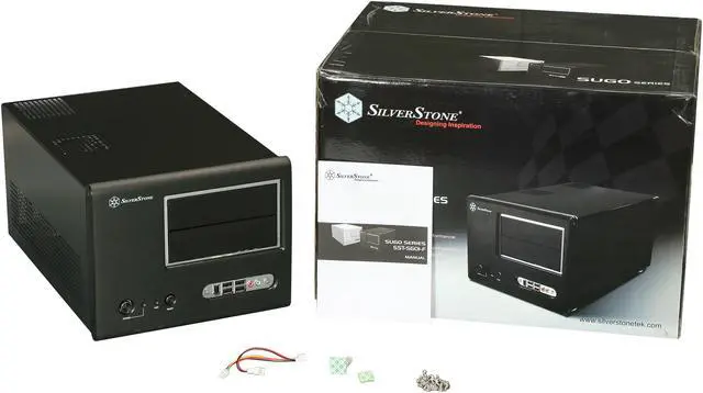 Alt view image 8 of 8 - SilverStone Sugo SG01-BF Black Aluminum / Steel Micro ATX Desktop Computer Case