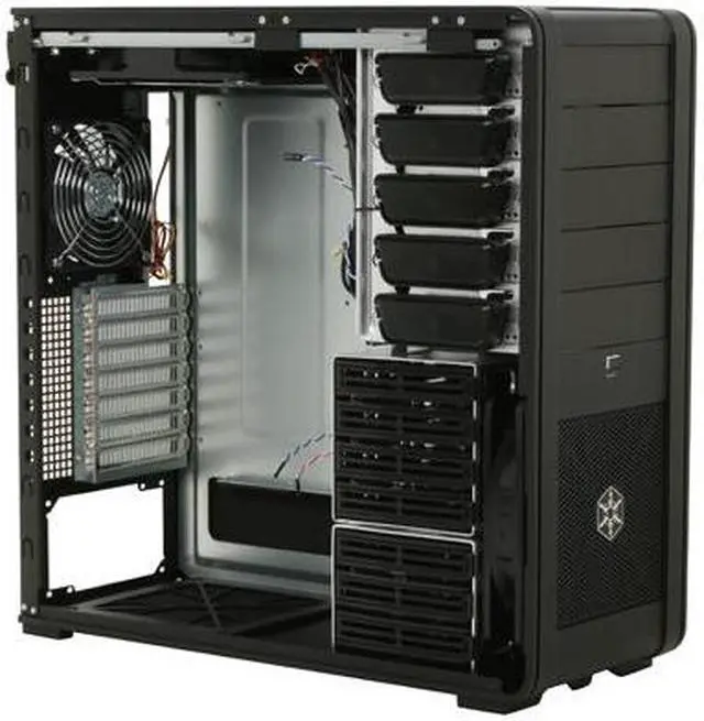 Alt view image 8 of 12 - SilverStone Fortress Series FT01-B Black Aluminum ATX Mid Tower Uni-body Computer Case