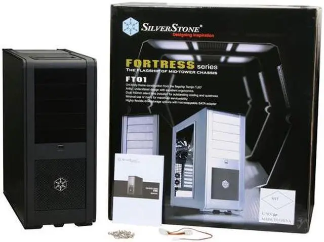Alt view image 12 of 12 - SilverStone Fortress Series FT01-B Black Aluminum ATX Mid Tower Uni-body Computer Case