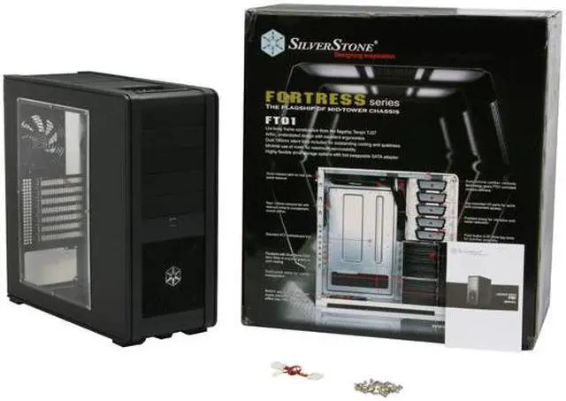 Alt view image 12 of 12 - SilverStone Fortress Series FT01-BW Black Aluminum ATX Mid Tower Uni-body Computer Case