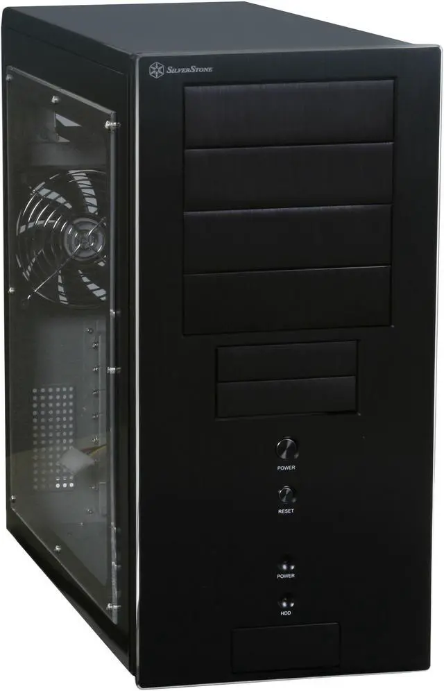 Main image of SilverStone Temjin Series TJ04B-W Black Aluminum / Steel ATX Mid Tower Computer Case
