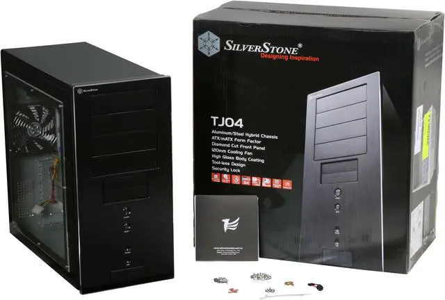 Alt view image 11 of 11 - SilverStone Temjin Series TJ04B-W Black Aluminum / Steel ATX Mid Tower Computer Case