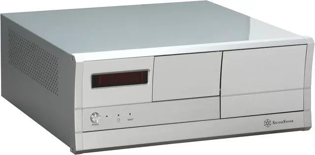 Alt view image 3 of 13 - SILVERSTONE Silver Aluminum front panel, 1.0mm SECC body Lascala Series LC03S-V ATX Media Center / HTPC Case
