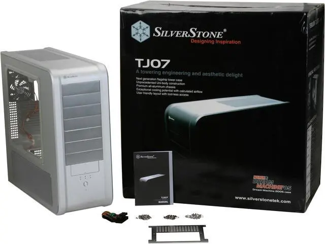 Alt view image 11 of 11 - SilverStone Temjin Series TJ07S-W Silver Aluminum ATX Full Tower Computer Case