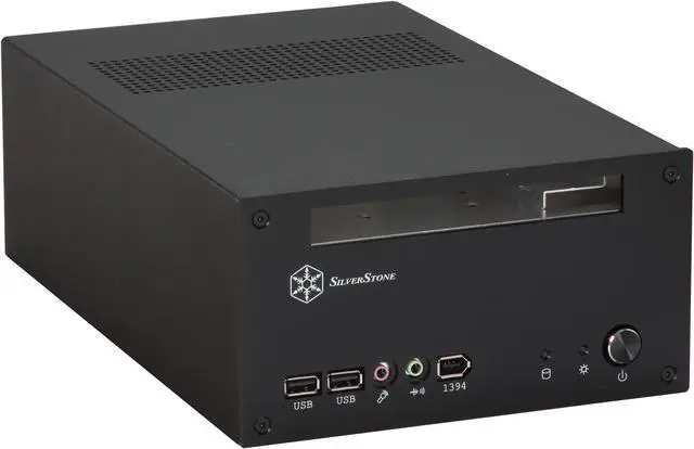 Alt view image 3 of 12 - SILVERSTONE Black Aluminum Lascala Series LC12B Mini-ITX Media Center / HTPC Case