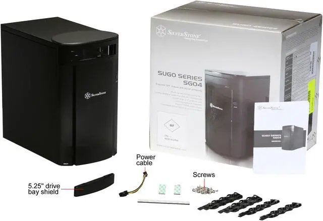 Alt view image 9 of 9 - SilverStone Sugo Series SG04B Black Aluminum / SECC Micro ATX Mini Tower Computer Case