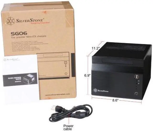 Alt view image 6 of 6 - SilverStone Sugo Series SG06-B Black Aluminum/SECC Mini-ITX Desktop Computer Case SFX 300W with 80 PLUS certification Power Supply