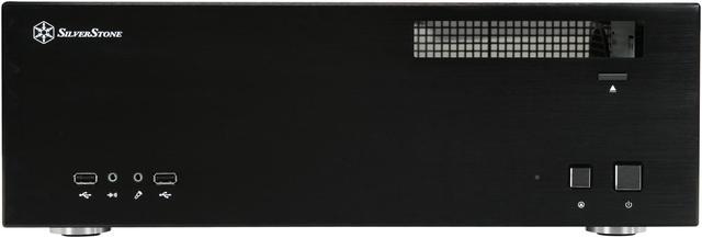 Alt view image 2 of 7 - SILVERSTONE Black 8.0mm aluminum front panel, 0.8mm SECC body GRANDIA GD04B Micro ATX Media Center / HTPC Case